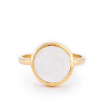 Karen London Karen London 24k Gold Plated Stone Ring - Moonstone