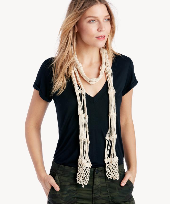 Sole Society Sole Society Skinny Crochet Scarf