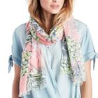Sole Society Sole Society Elongated Pineapple Print Scarf - Blush