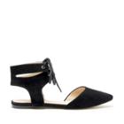 Sole Society Sole Society Ginger Ankle Tie Pointed Flat - Black
