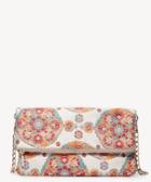 Sole Society Sole Society Gale Clutch Floral Jacquard Foldover Blush Combo Faux Leather Fabric