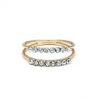 Sole Society Sole Society Double Row Crystal Ring - Gold-6