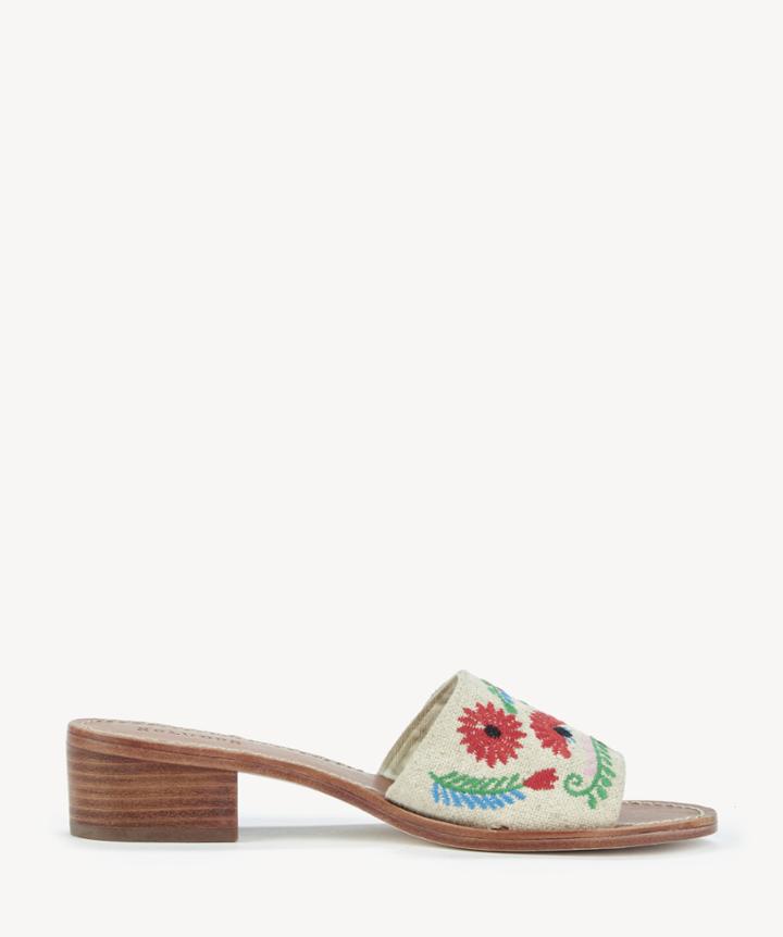 Soludos Soludos Ibiza Embroidered City Sandals Slides Sand Multi Size 6.5 Fabric From Sole Society