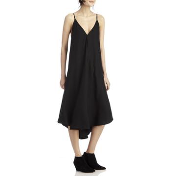 Stylesaint Stylesaint Luxe Twill Asymmetrical Midi Dress - Black