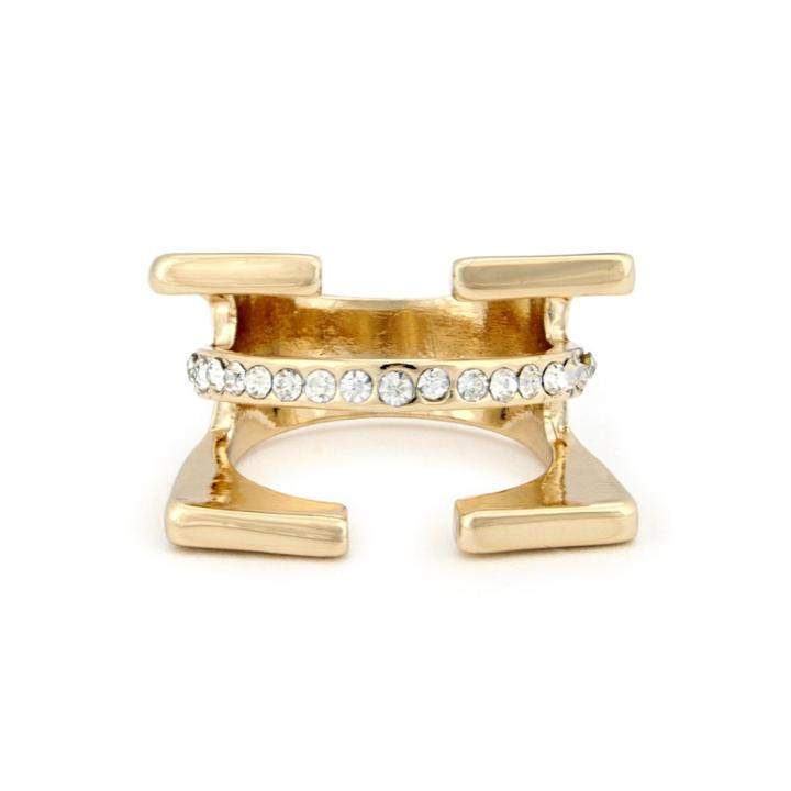 Sole Society Sole Society Cutout Pave Ring - Gold