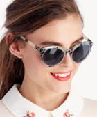 Sole Society Sole Society Perrie Oversize Thick Round Sunglasses White One Size Os