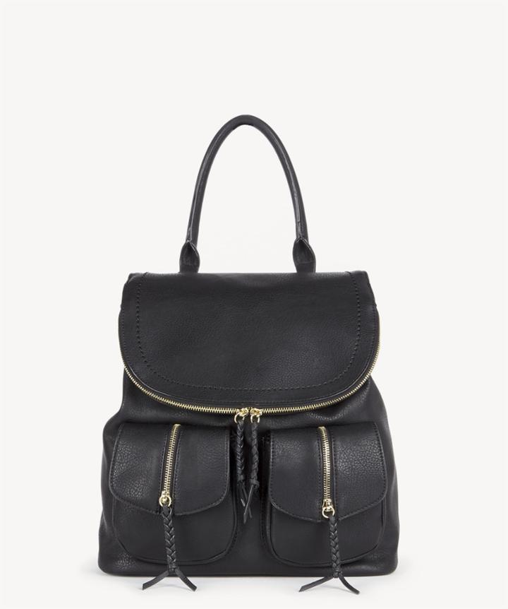 Sole Society Women's Emery Vegan Leather Backpack With Front Pockets Black One Size From Sole Society
