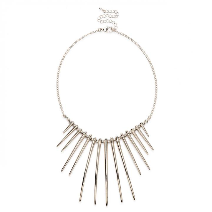 Sole Society Sole Society Spiked Statement Necklace - Silver-one Size