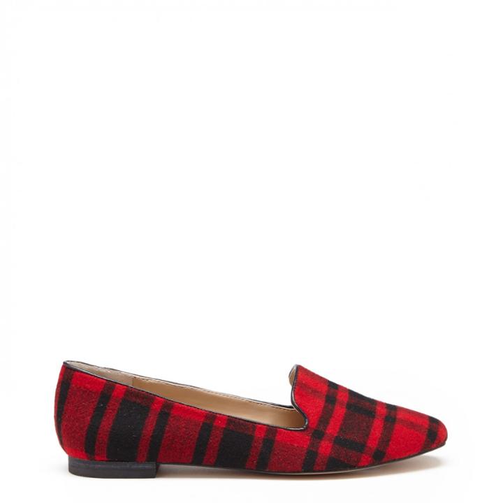 Sole Society Sole Society Miia Printed Smoking Slipper - Red Black-5