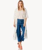 Sole Society Sole Society Floral Embroidery Duster White Multi One Size Os