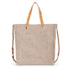 Sole Society Sole Society Arron Braided Canvas Tote - Grey-one Size