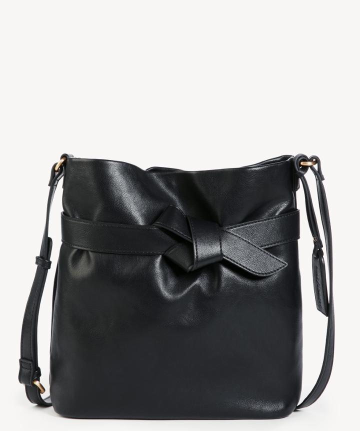 Sole Society Sole Society Karon Shoulder Vegan Bucket Black Leather Size Os