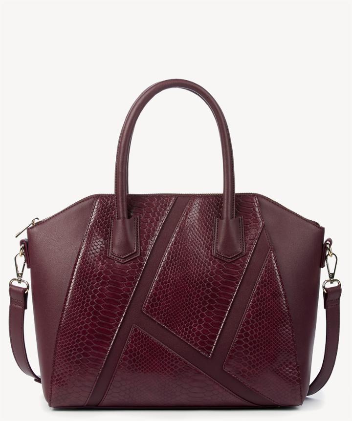 Sole Society Sole Society Chase Vegan Panel Satchel W/ Exotic Detail