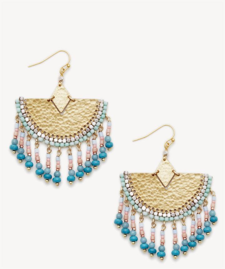 Sole Society Sole Society Beaded Mosaic Statement Earrings