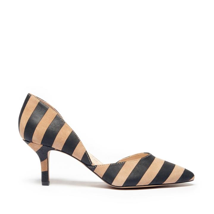 Sole Society Sole Society Jenn Dorsay Pump - Beige Black Stripe