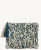 Sole Society Women's Milah Pouch Bag Fabric Clutch Teal Cream From Sole Society