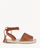 Sole Society Sole Society Clover Lace Up Espadrille Cognac Size 5.5 Leather