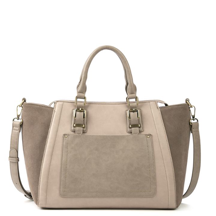 Sole Society Women's Jensen Winged Colorblock Tote Taupe Combo Faux Leather From Sole Society