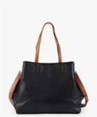 Sole Society Sole Society Hester Tote Vegan Everyday Black/cognac Leather