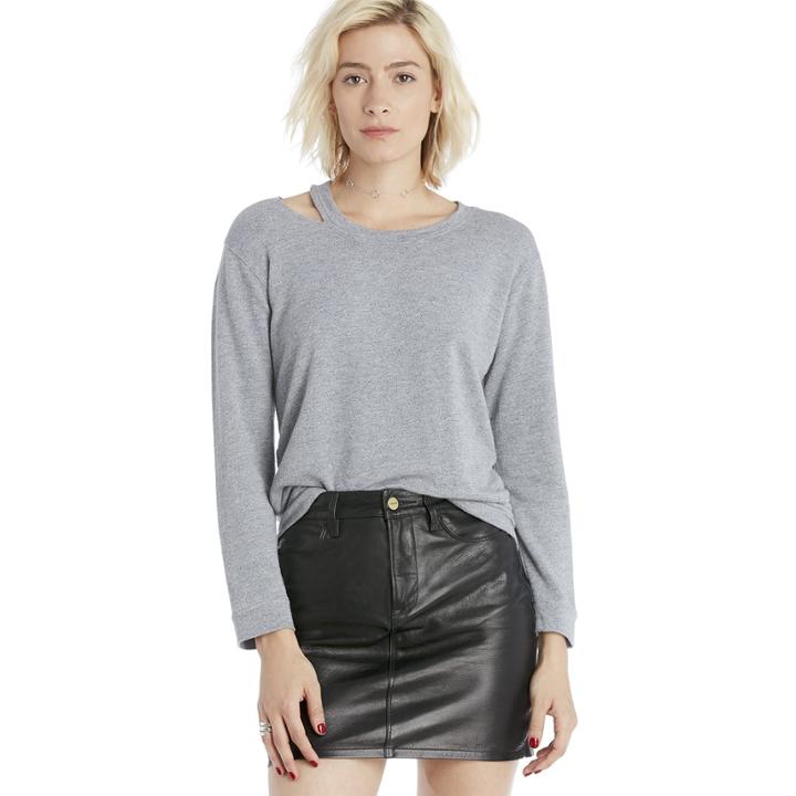Monrow Monrow Slash Supersoft Sweatshirt - Dark Heather