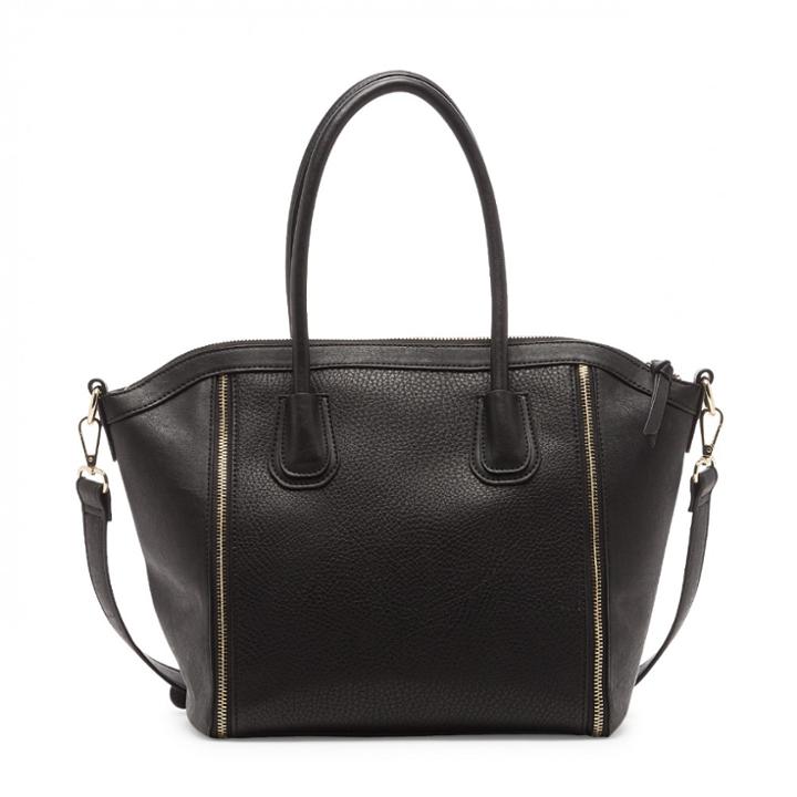 Sole Society Sole Society Kaylen Structured Vegan Satchel - Black-one Size