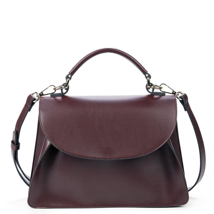 Sole Society Sole Society Izzy Vegan Wide Satchel W/ Rounded Flap - Merlot