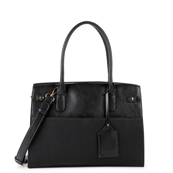 Sole Society Sole Society Jess Vegan Ladylike Satchel - Black-one Size