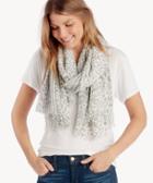 Sole Society Sole Society Floral Striped Scarf Denim One Size Polyeter Rayon