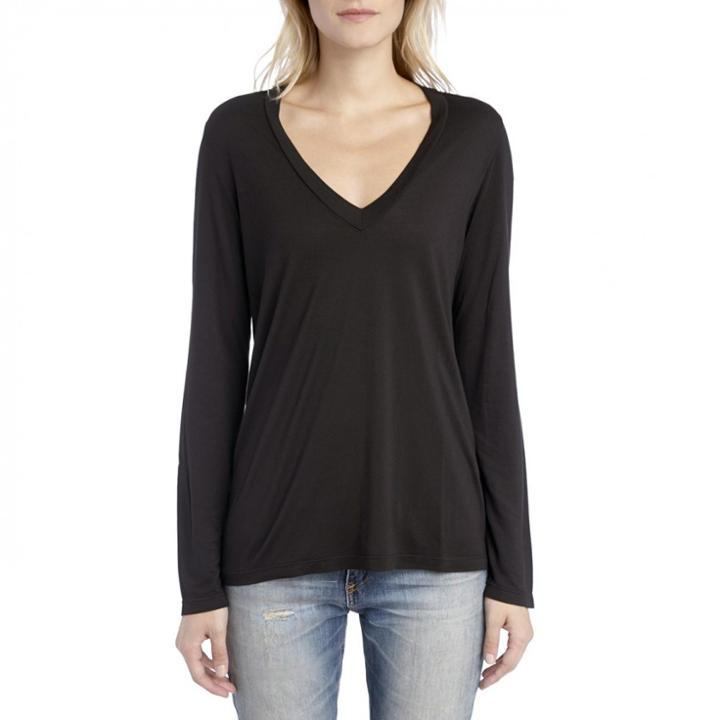 Stylesaint Stylesaint Beechwood Long Sleeved V-neck Tee - Black-medium