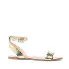 Sole Society Sole Society Odette Scalloped Flat Sandal - Crackled Gold