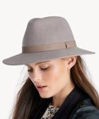 Sole Society Sole Society Wide Brim Hat W/ Faux Leather Band Noir One Size Os Wool