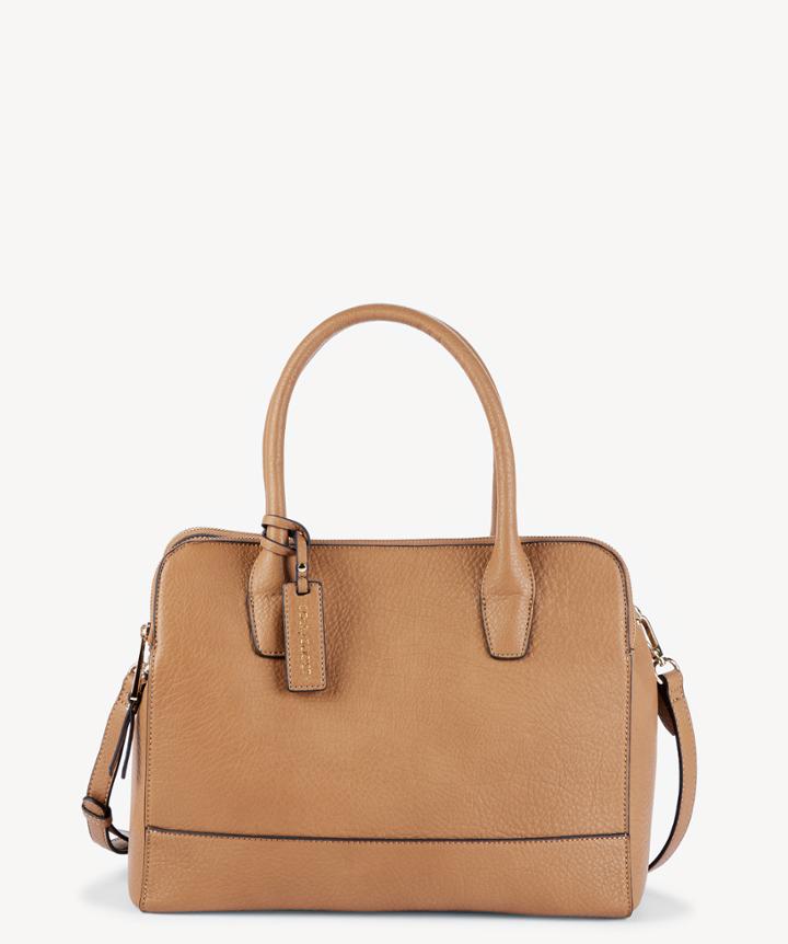 Sole Society Sole Society Nera Satchel Double Pocket Bag Honey Vegan Leather