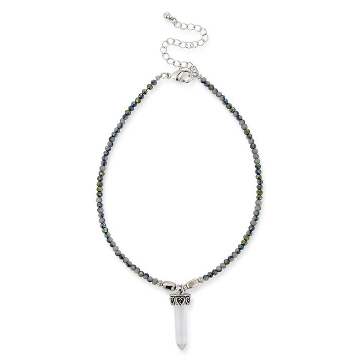 Sole Society Sole Society Dainty Beaded Choker - Grey