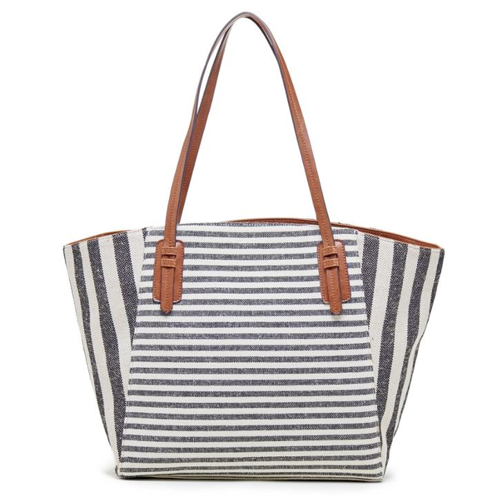 Sole Society Sole Society Rooney Fabric Trapeze Tote - Black White-one Size