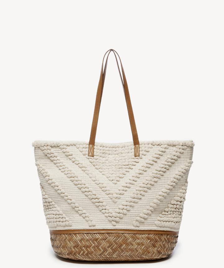 Sole Society Sole Society Jaam Tote Oversize Fabric Cream