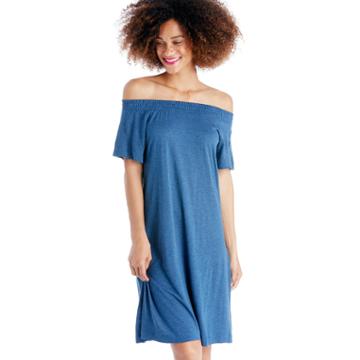 Two By Vince Camuto Two By Vince Camuto Off The Shoulder Easy Knit Dress - Indigo Heather