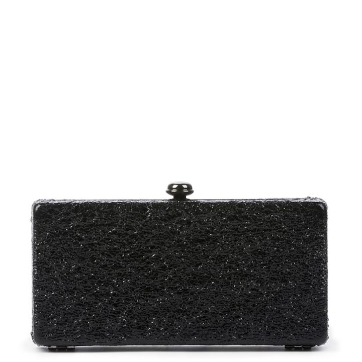 Sole Society Sole Society Clio Glitter Box Clutch - Black-one Size