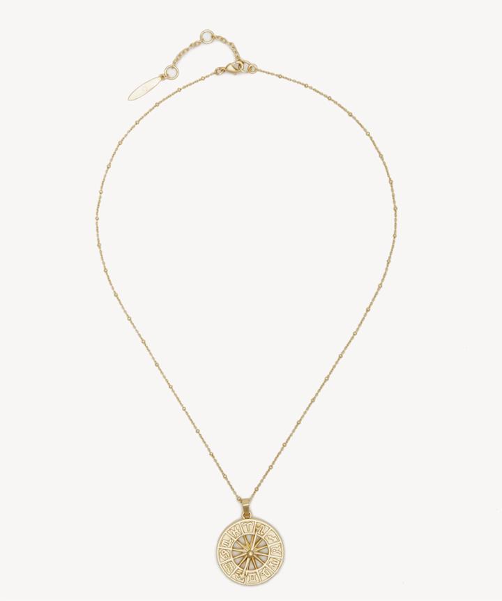 Sole Society Women's 18 Zodiac Spinner Pendant 12k Soft Polish Gold One Size From Sole Society