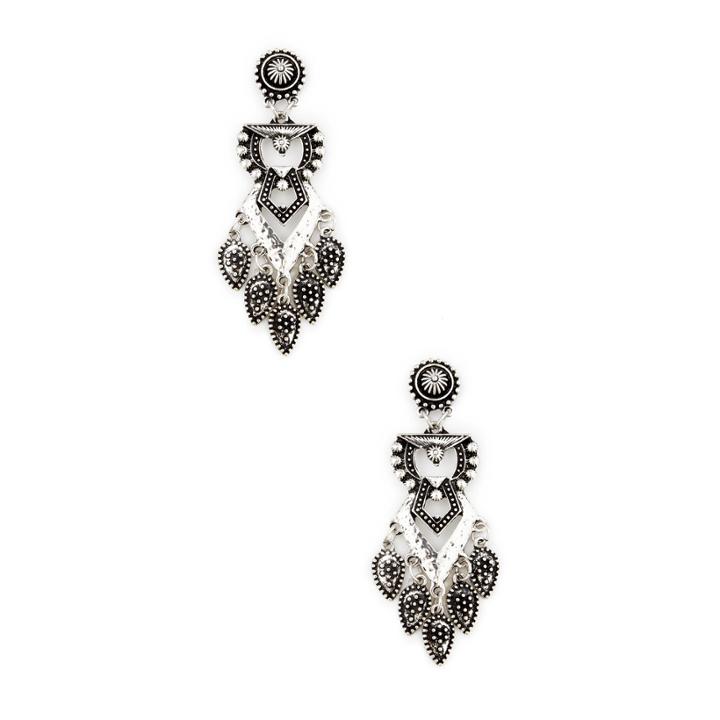 Sole Society Sole Society Moroccan Statement Earrings - Antique Silver