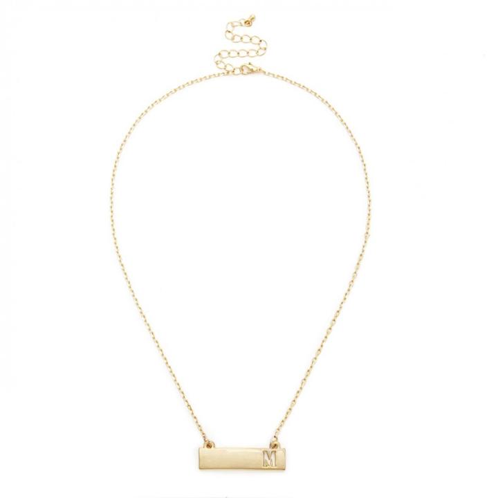Sole Society Sole Society Initial Bar Necklace - Gold-b