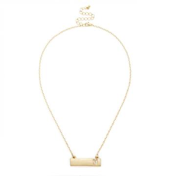 Sole Society Sole Society Initial Bar Necklace - Gold-b