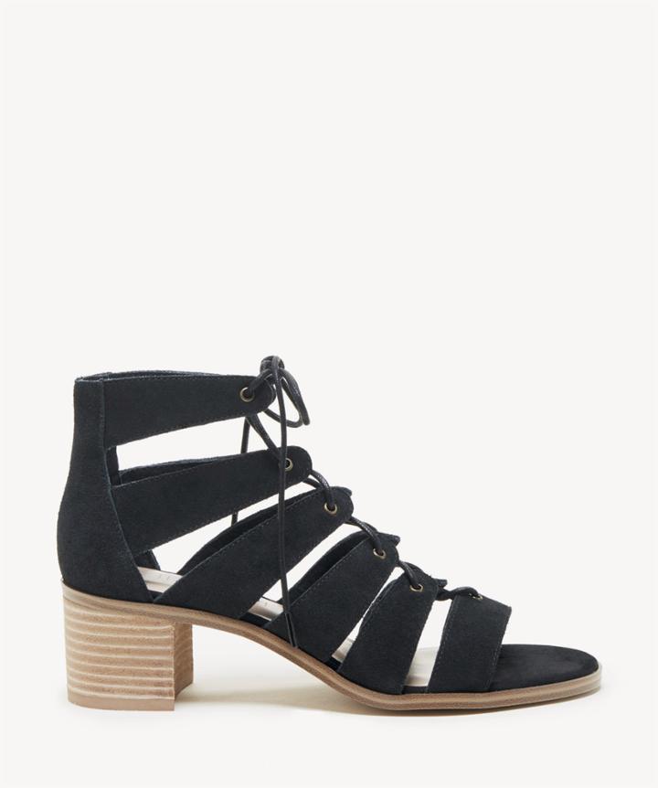 Sole Society Sole Society Leigh Cage Lace Up Sandals Black Size 5.5 Suede
