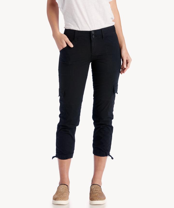 Sanctuary Sanctuary Women's Pants Terrain Crop In Black, Size: Cadet Size 24 From Sole Society
