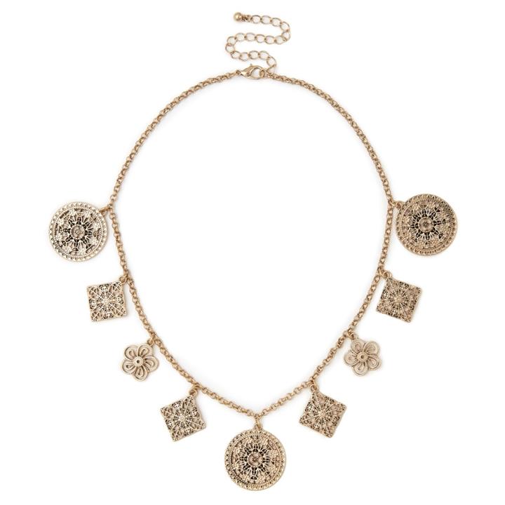 Sole Society Sole Society Coin Charm Necklace - Antique Gold-one Size