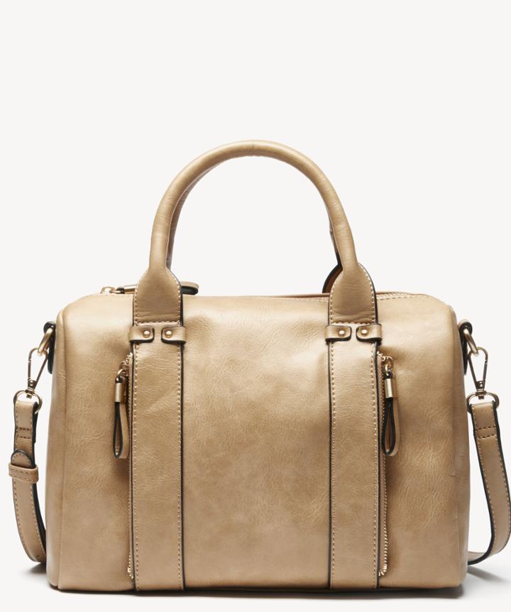 Sole Society Women's Zypa Barrel Satchel Vegan In Color: Camel Bag Vegan Leather From Sole Society