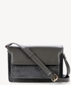 Sole Society Sole Society Draya Croc Embossed Crossbody Bag In Color: Grey Vegan Leather