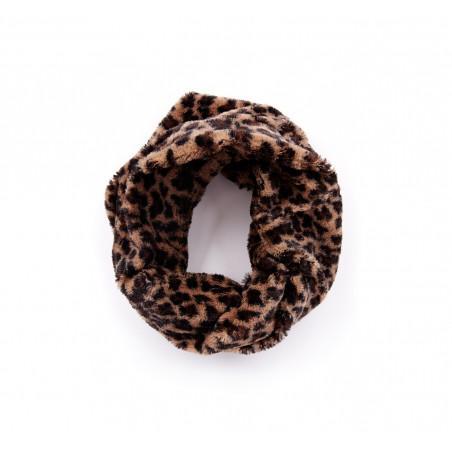 Solesociety Faux Fur Animal Print Infinity  - Brown