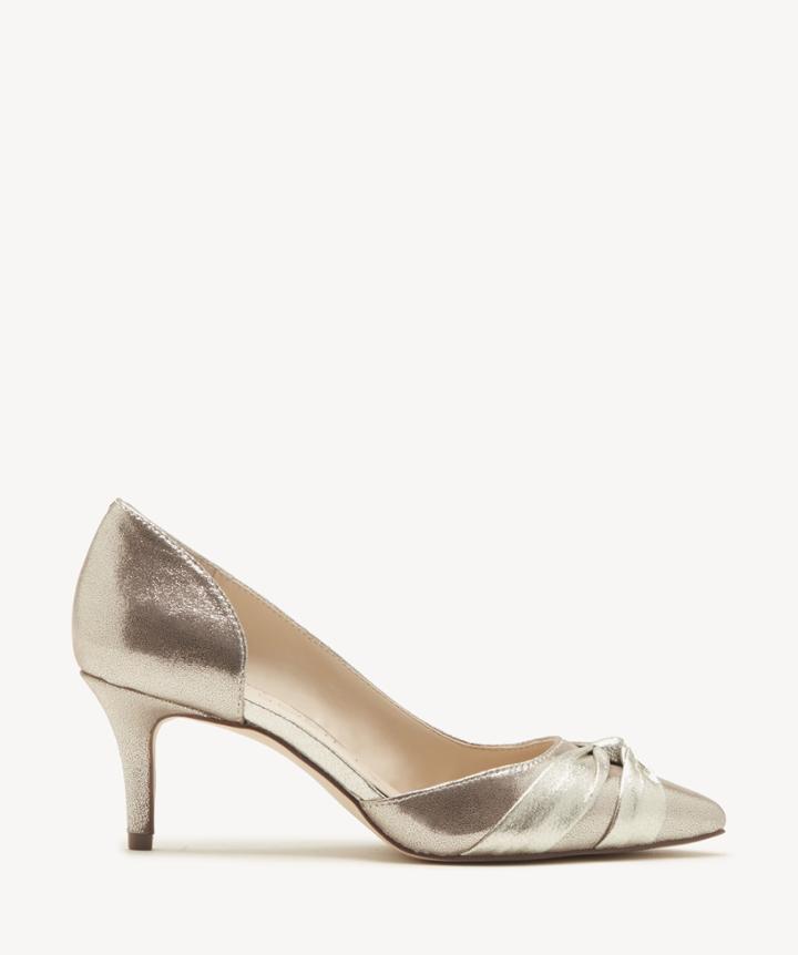 Sole Society Women's Doritza Knotted Pumps Champagne Gold Size 5 Suede Velvet From Sole Society