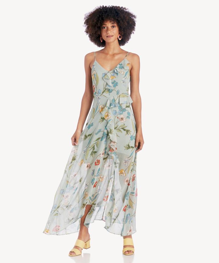 Astr Astr Sienna Dress Sage White Floral Size Extra Small From Sole Society
