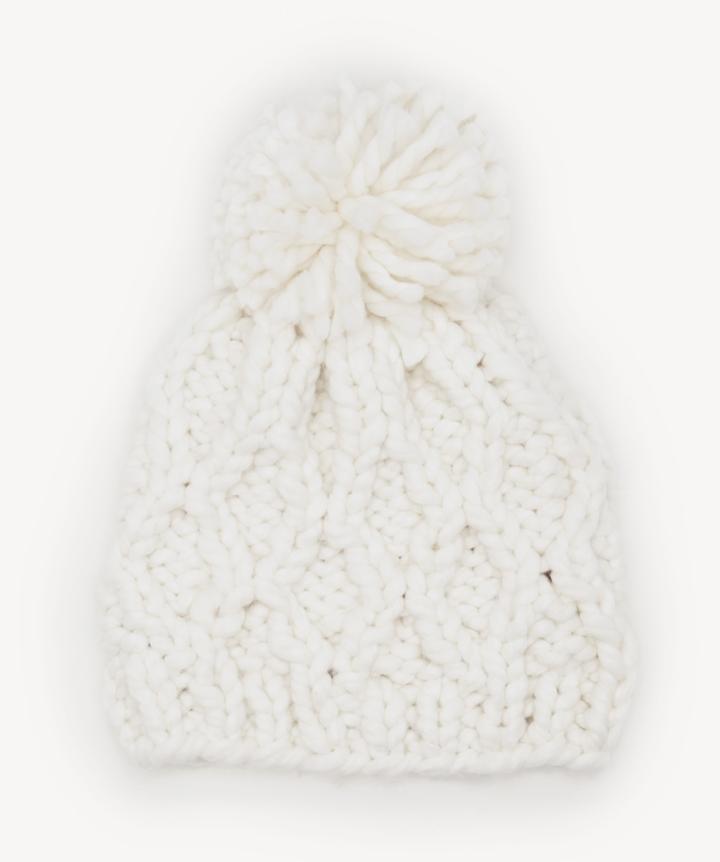 Sole Society Women's Chunky Beanie Hat Cream One Size Acrylic From Sole Society